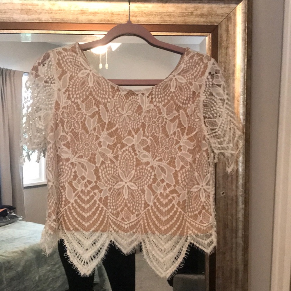 Express White Lace Top